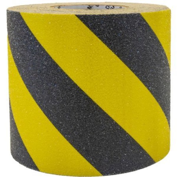 Flex-Tred AntiSlip Safety Tape - 6" X 60’ / Yellow/Black Striped-Roll YBS.0660.R